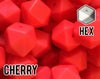 17 mm Hexagon Cherry Silicone Beads 5-1,000 (aka Scarlet Red, Bright Red) Geometric Bead - Bulk Silicone Beads Wholesale - DIY Jewelry