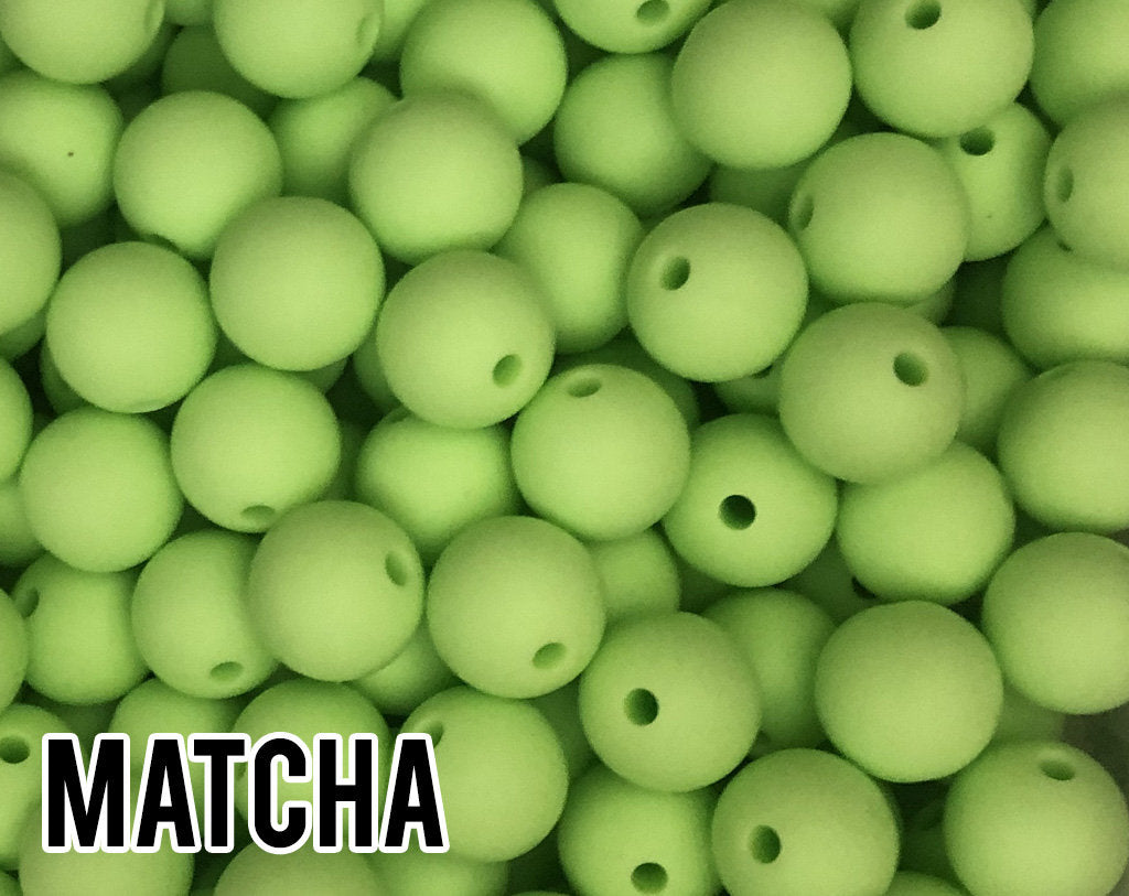 12 mm Round  Matcha Silicone Beads 10-1,000 (aka Light Green, Bright Green, Celadon) Silicone  -  Beads Wholesale Silicone Beads
