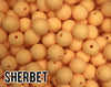 12 mm Round  Sherbet Silicone Beads 10-1,000 (aka Pastel Orange, Light Orange, Light Peach) Silicone Beads Wholesale Silicone Beads