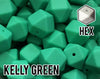 17 mm Hexagon Kelly Green Silicone Beads 5-100 (aka Bright Green, Medium Green, Irish Green) Silicone  -  Beads Wholesale Silicone Beads