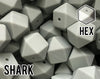 17 mm Hexagon Shark Silicone Beads 10-1,000 (aka Light Grey, Yellow Grey, Light Gray) Silicone Beads Wholesale Silicone Beads