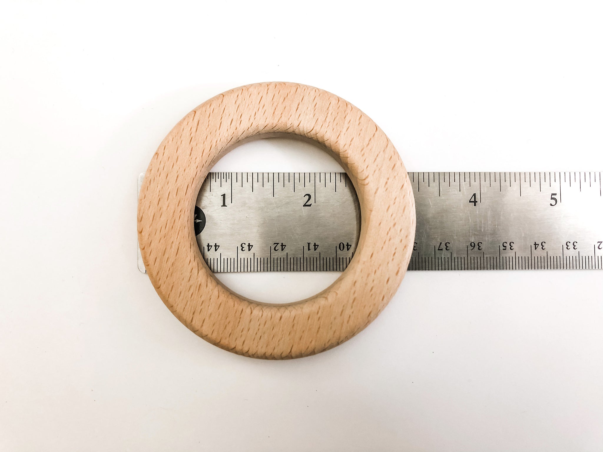 3.14 Inch 80 mm Round Flat Wood Rings - Beech Wood - Food Safe Finish - Wood Jewelry Parts - Wood Toy Ring - Wood Jewelry Ring