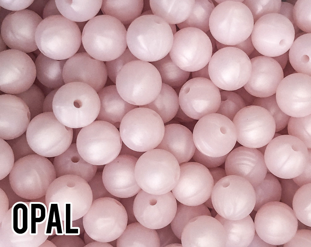 15 mm Opal Silicone Beads 5-1,000 (aka Metallic Quartz Pink) Silicone –  Tesla Baby