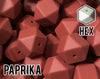 17 mm Hexagon Paprika Silicone Beads 5-1,000 (aka Dark Orange Red, Dark Terra) Geometric Bead - Bulk Silicone Beads Wholesale - DIY Jewelry