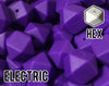 17 mm Hexagon Electric Silicone Beads 5-1,000 (aka Dark Purple, Classic Purple) Geometric Bead - Bulk Silicone Beads Wholesale - DIY Jewelry