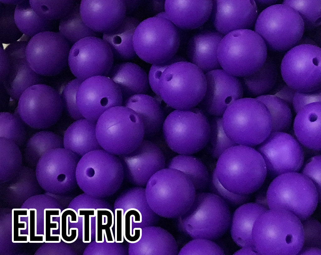 15 mm Electric Silicone Beads 5-1,000 (aka Dark Purple, Classic Purple) Silicone Beads Wholesale Silicone Beads