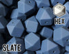 17 mm Hexagon Slate Silicone Beads 5-1,000 (aka Dusty Blue, Navy Blue) Geometric Bead - Bulk Silicone Beads Wholesale - DIY Jewelry