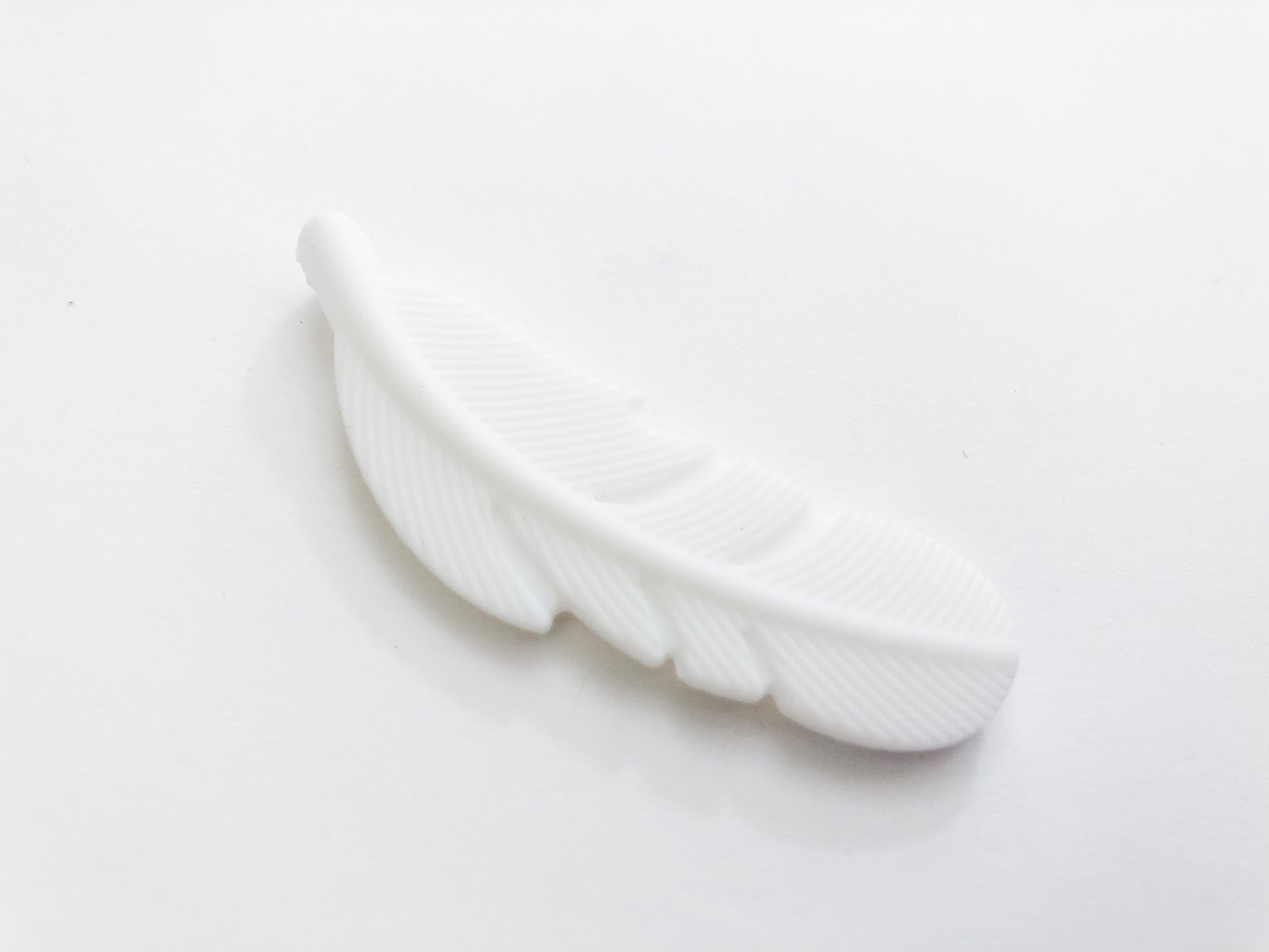 White Silicone Feather Pendant Beads - Bulk Silicone Beads Wholesale - DIY Jewelry