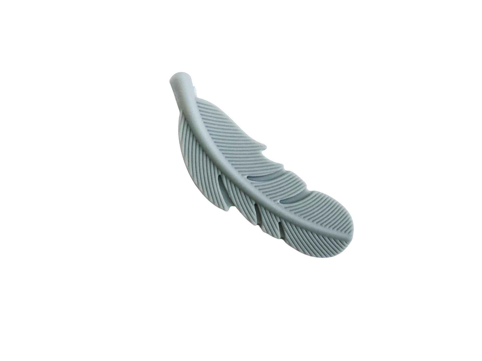 Shark Silicone Feather Pendant Beads - Light Grey - Bulk Silicone Beads Wholesale - DIY Jewelry