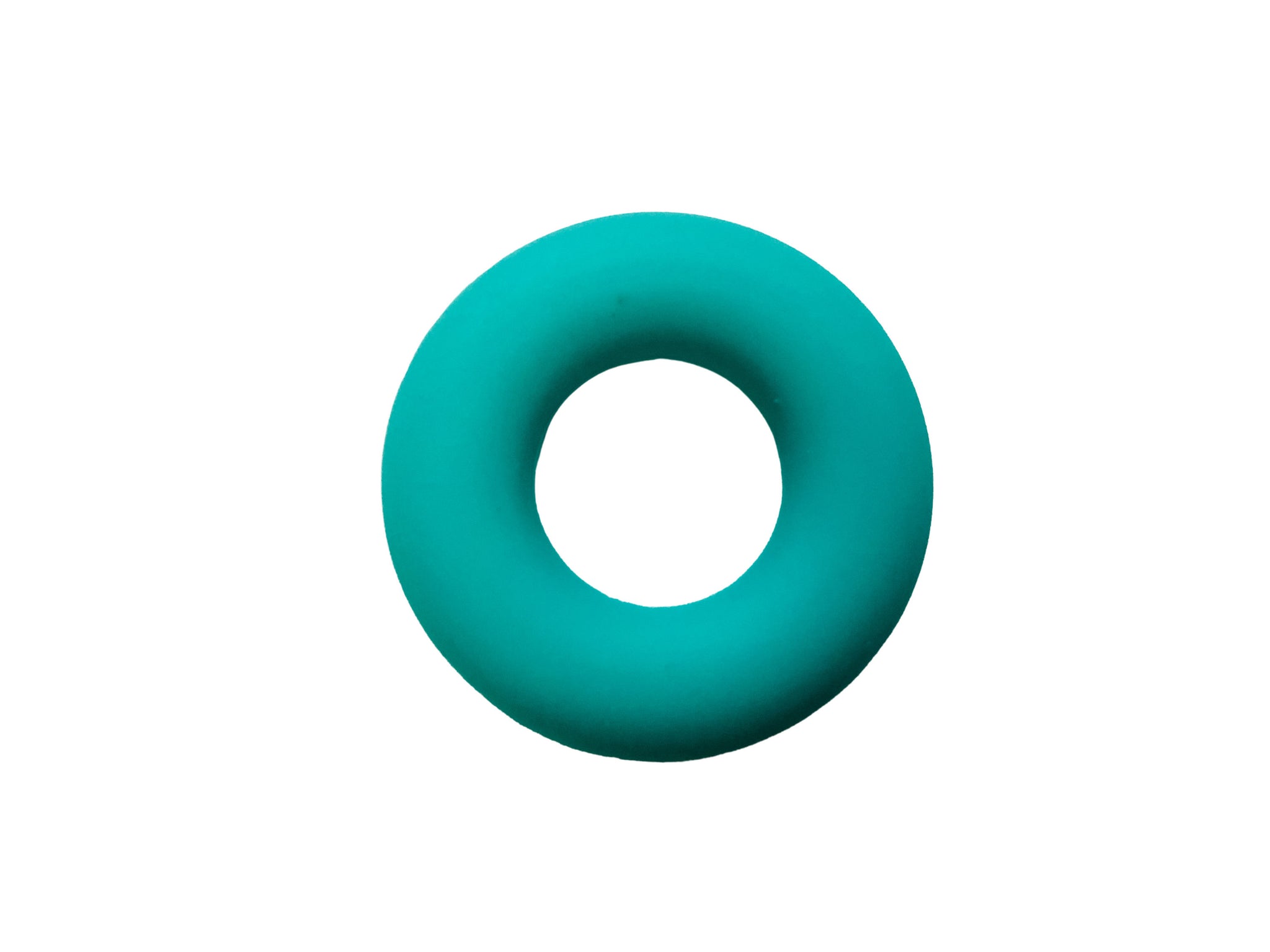 Teal Silicone Ring Beads Pendant - Turquoise - Seamless Silicone Donut Beads