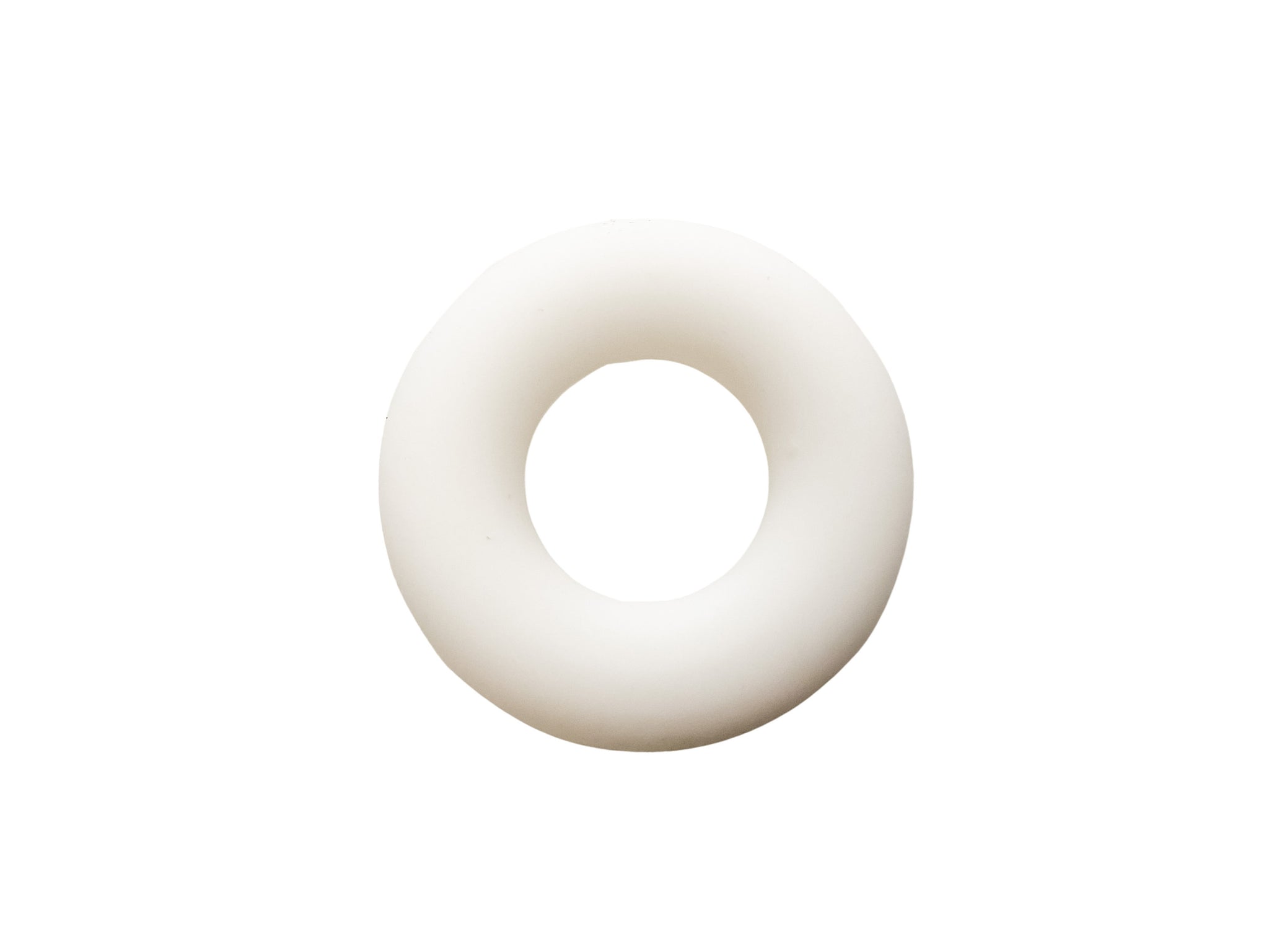 White Silicone Ring Beads Pendant - Snow - Seamless Silicone Donut Beads