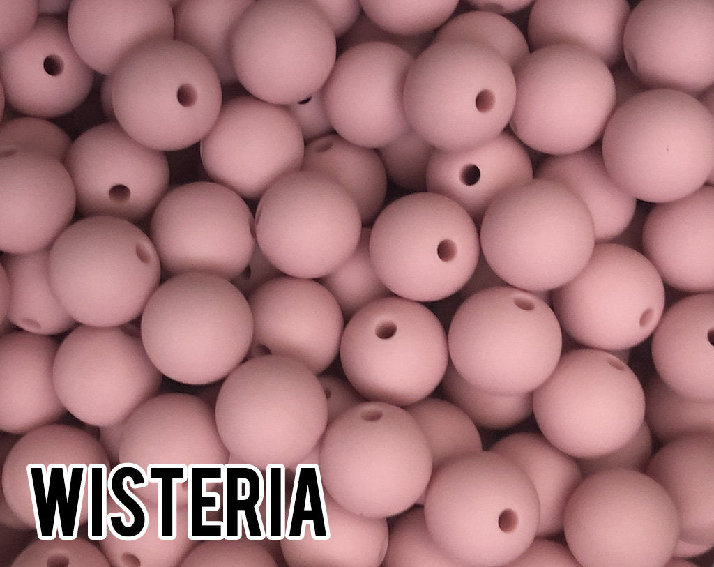 9 mm Round  Wisteria Silicone Beads 10-1,000 (aka Medium Pink, Dusky Pink) Silicone Beads Wholesale Silicone Beads