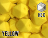 17 mm Hexagon Yellow Silicone Beads 5-1,000 Geometric Bead - Bulk Silicone Beads Wholesale - DIY Jewelry