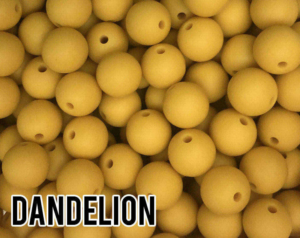 12 mm Round  Dandelion Silicone Beads 10-1,000 (aka Medium Yellow, Pineapple) Silicone Beads Wholesale Silicone Beads