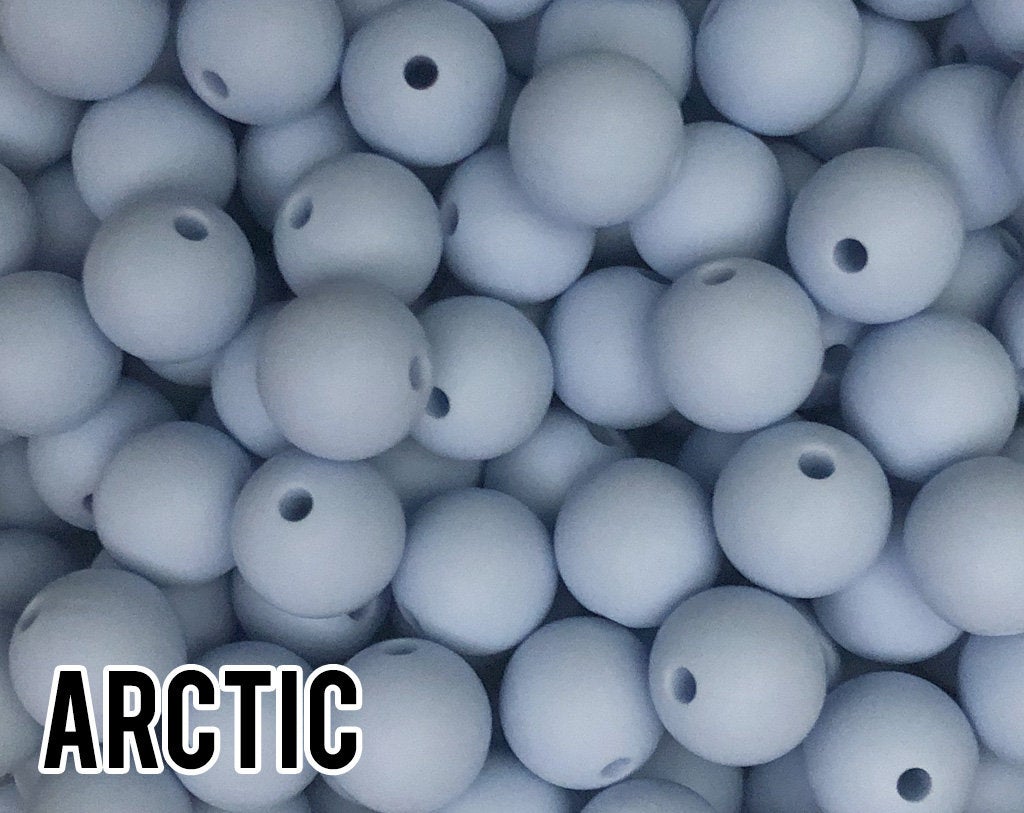 9 mm Round  Arctic Silicone Beads 10-1,000 (aka Light Blue, Pastel Blue, Ice Blue) Silicone Beads Wholesale Silicone Beads