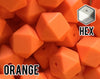 17 mm Hexagon Orange Silicone Beads 5-1,000 Geometric Bead - Bulk Silicone Beads Wholesale - DIY Jewelry