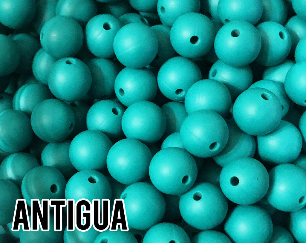 9 mm Round  Antigua Silicone Beads 5-1,000 (aka Emerald, Teal, Aquamarine) Geometric Bead - Bulk Silicone Beads Wholesale - DIY