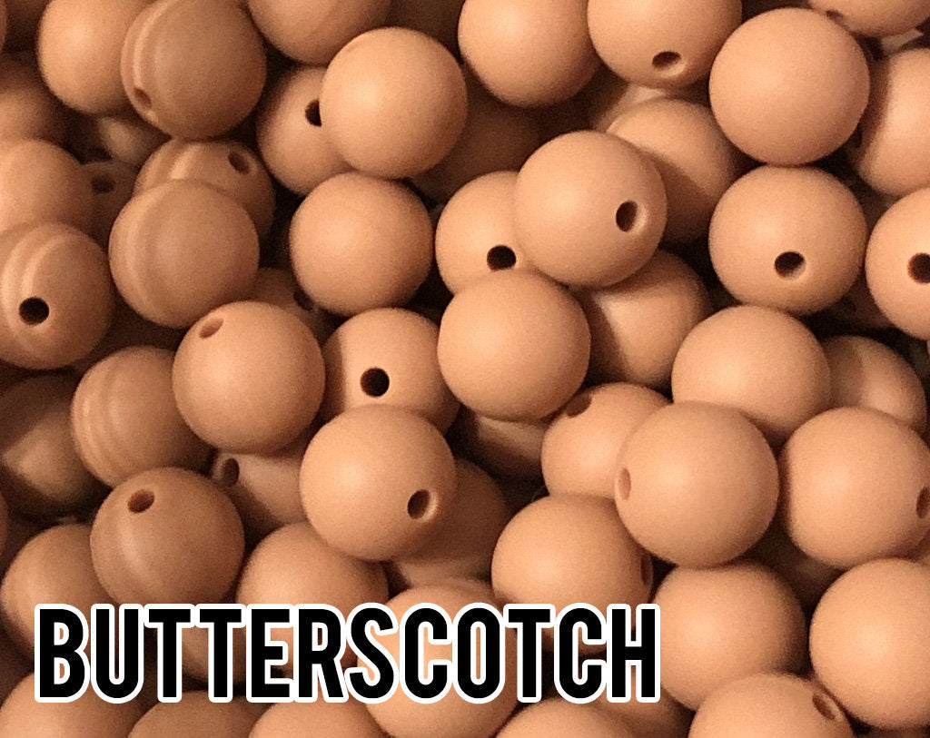 12 mm Round  Butterscotch Silicone Beads 5-1,000 (aka Tan, Camel, Light Brown) - Bulk Silicone Beads Wholesale - DIY Jewelry