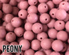 12 mm Round  Peony Silicone Beads 5-1,000 (aka Medium Pink, Blush Pink, Rose) Silicone  -  Beads Wholesale Silicone Beads
