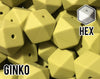 17 mm Hexagon Ginko Silicone Beads 5-1,000 (aka Bright Green Yellow, Chartreuse) Geometric Bead