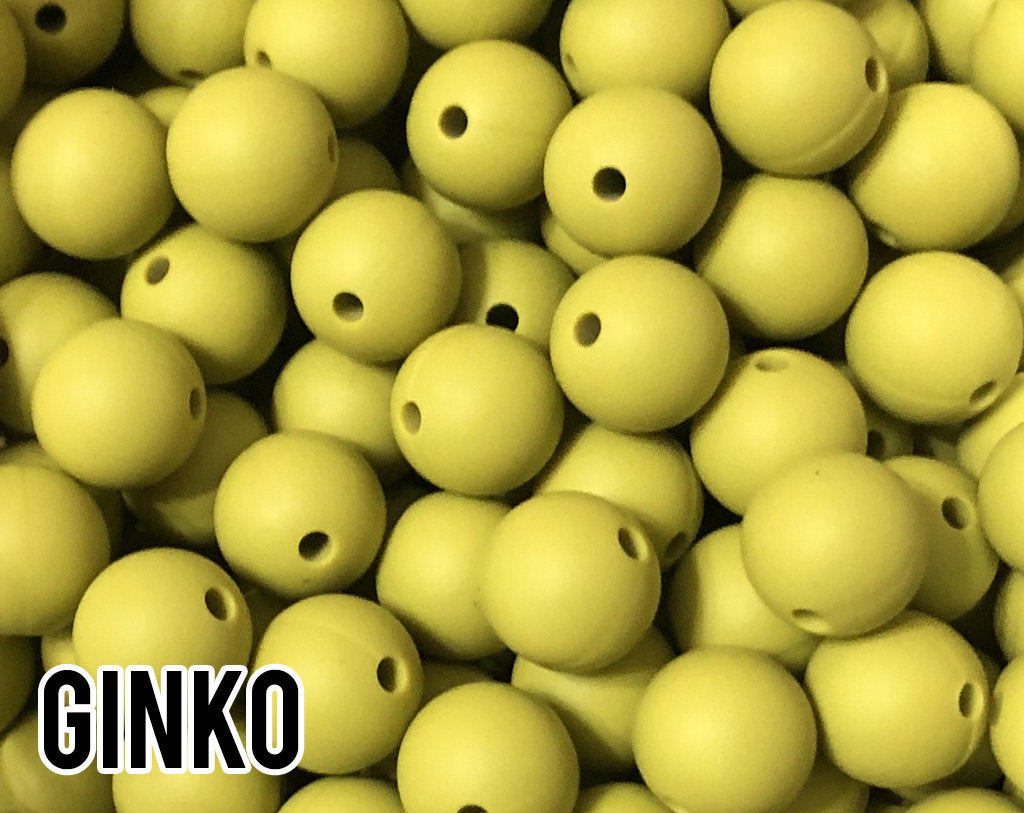9 mm Round  Ginko Silicone Beads 5-1,000 (aka Bright Green Yellow, Chartreuse) Silicone Beads Wholesale Silicone Beads