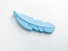 Blue Silicone Feather Pendant Beads - Light Blue - Bulk Silicone Beads Wholesale - DIY Jewelry
