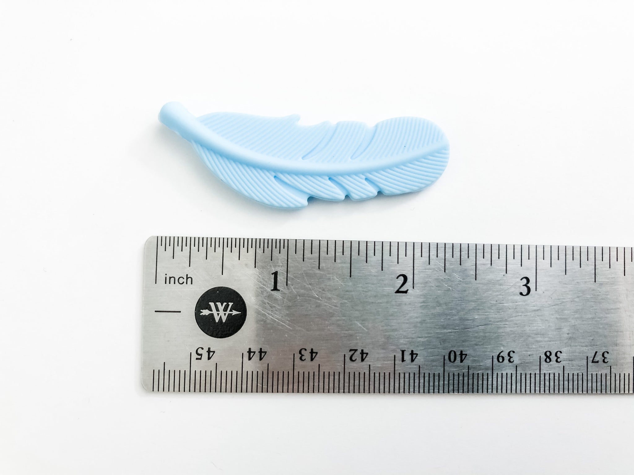 Blue Silicone Feather Pendant Beads - Light Blue - Bulk Silicone Beads Wholesale - DIY Jewelry