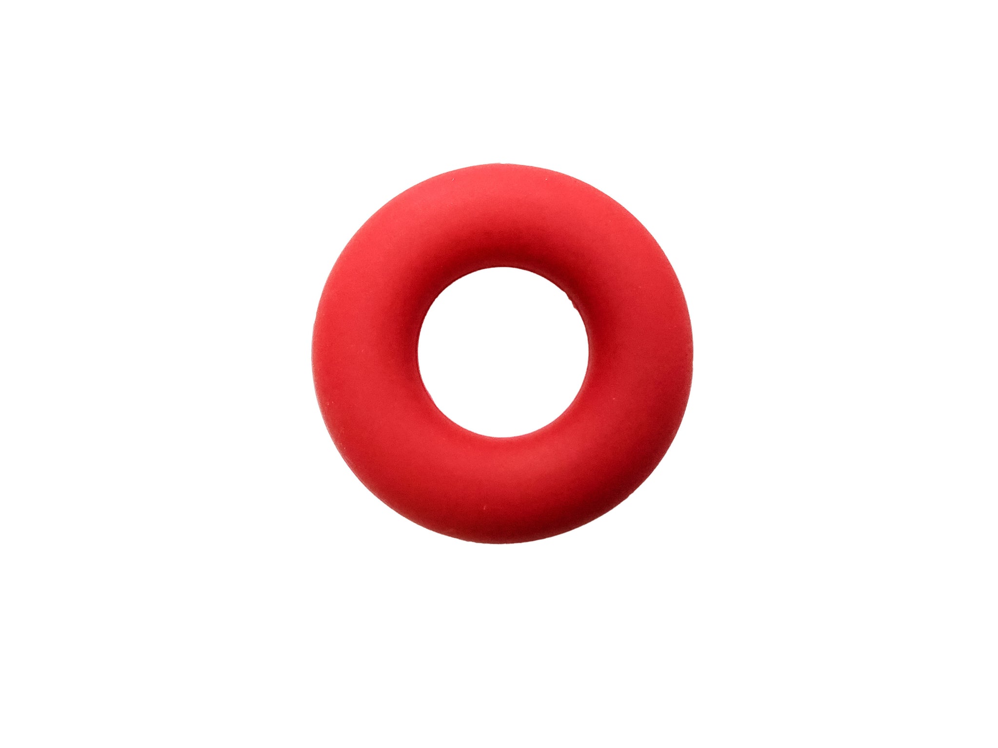 Red Silicone Ring Beads Pendant - Seamless Silicone Donut Beads