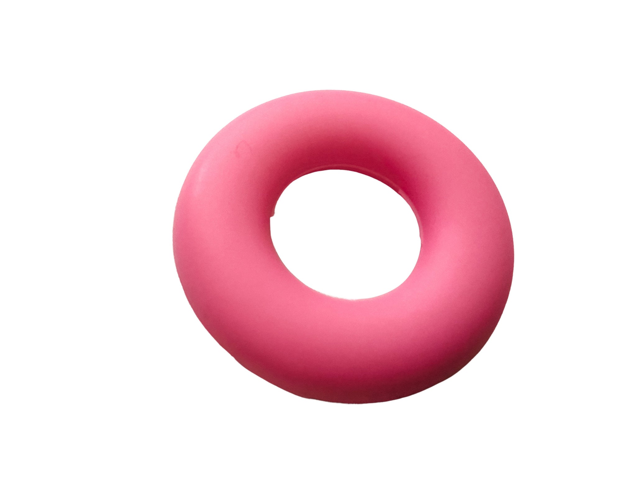 Pink Silicone Ring Beads Pendant - Seamless Silicone Donut Beads