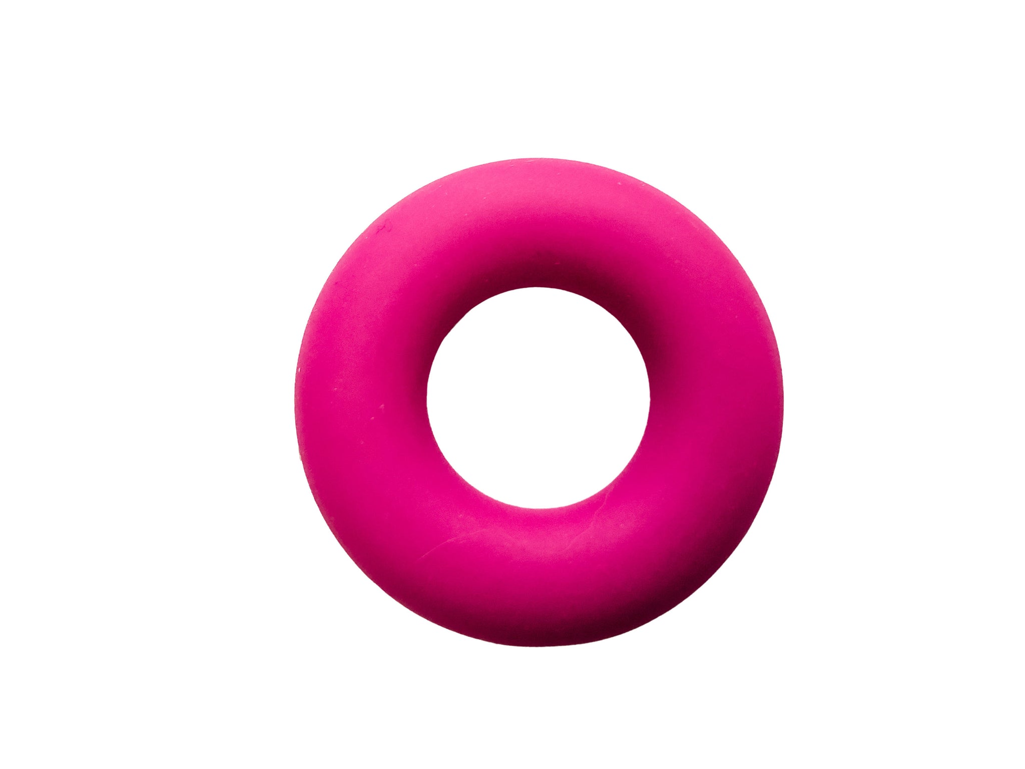 Magenta Silicone Ring Beads Pendant - Seamless Silicone Donut Beads