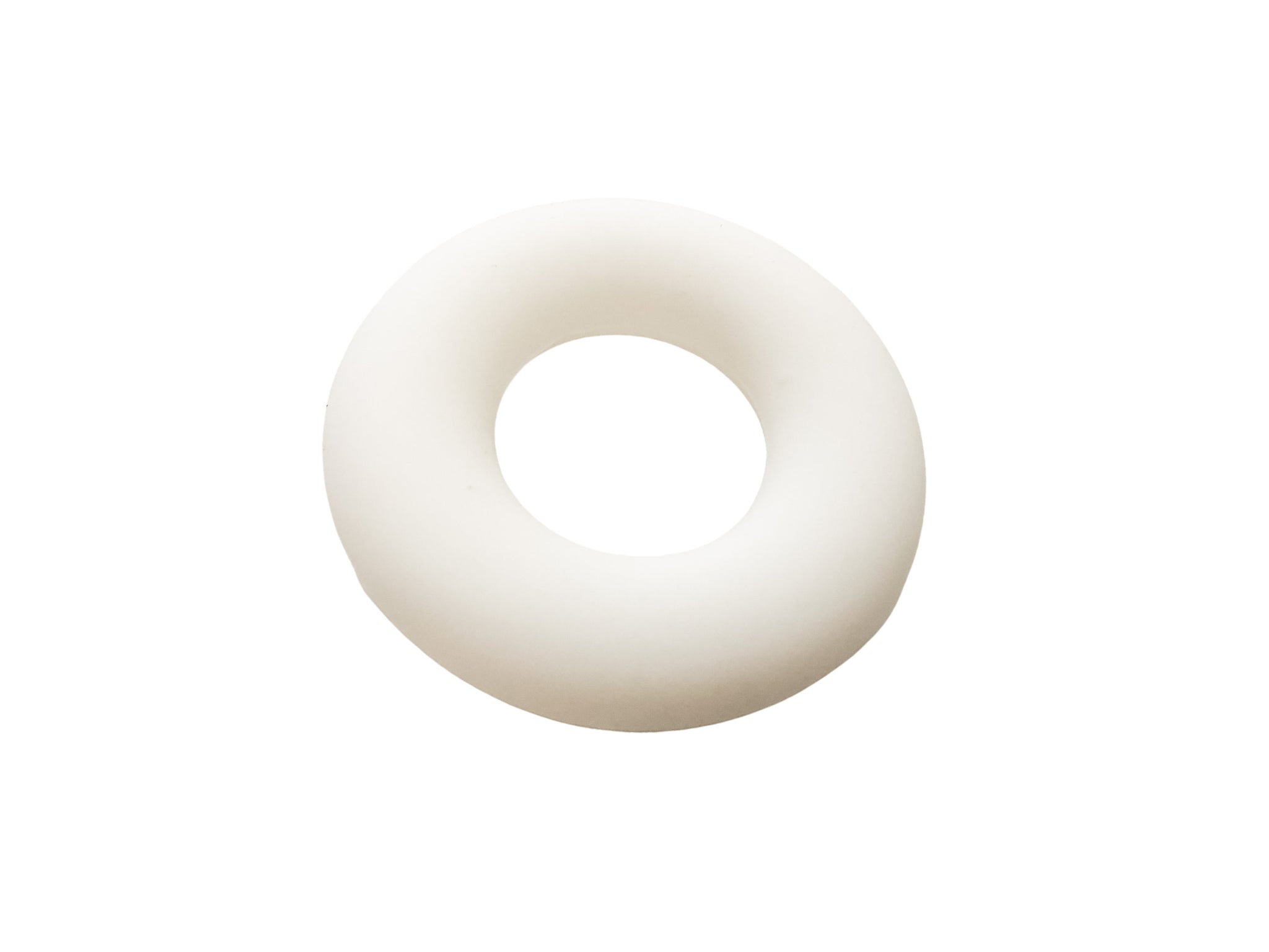 White Silicone Ring Beads Pendant - Snow - Seamless Silicone Donut Beads