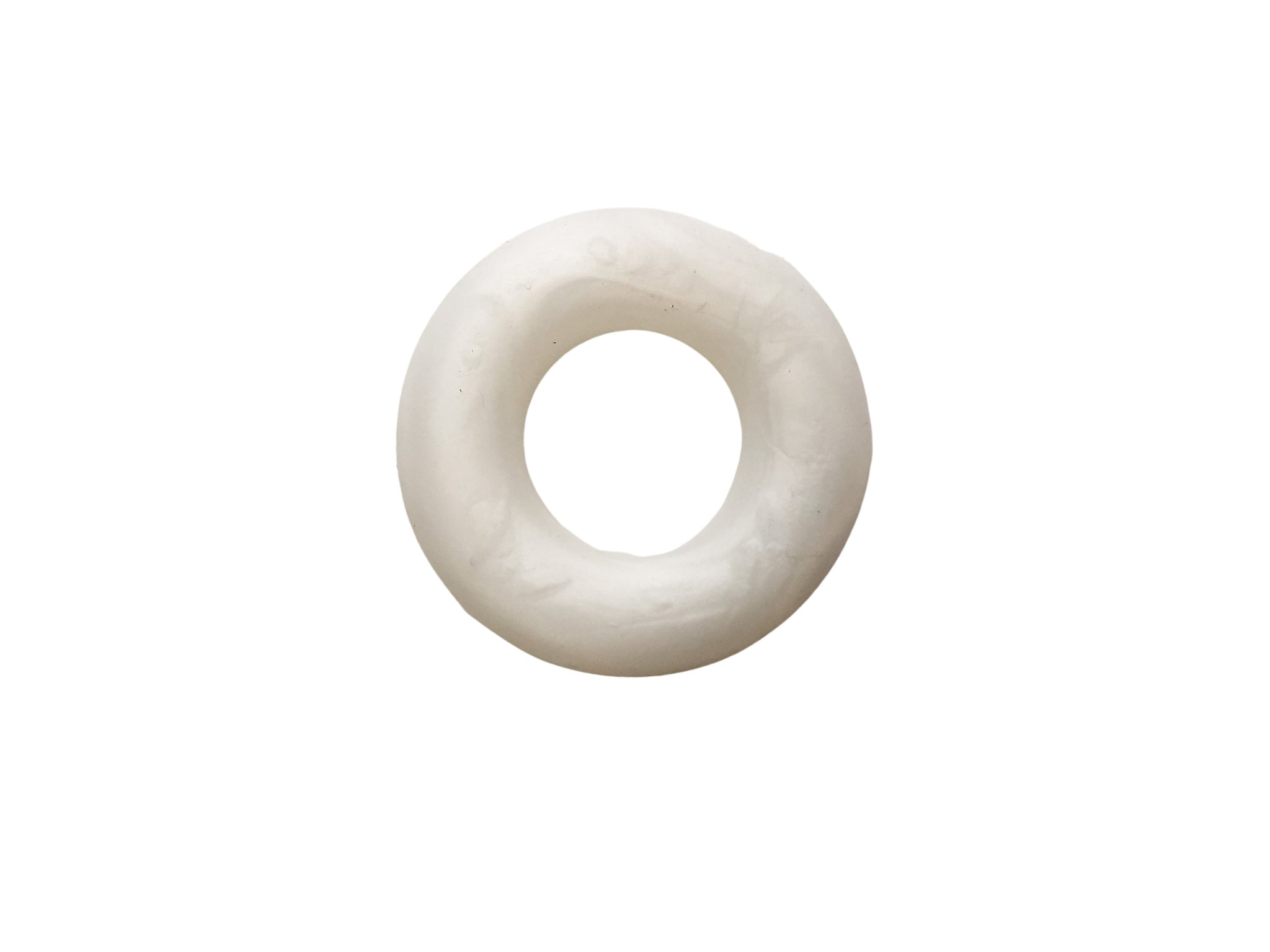 Pearl Silicone Ring Beads Pendant - Metallic White - Seamless Silicone Donut Beads