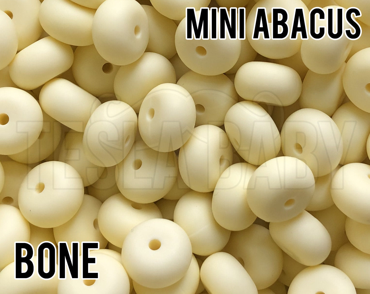 Mini Abacus Bone Silicone Beads 5-1,000 (aka Light Yellow, Ivory) - Bulk Silicone Beads Wholesale