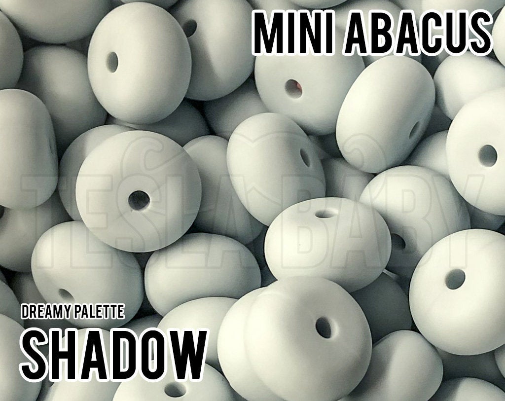 Mini Abacus Shadow Silicone Beads - Dreamy Palette - 5-1,000 (aka light grey, blue grey, muted grey blue) Bulk Silicone Beads Wholesale
