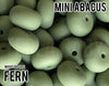 Mini Abacus Fern Silicone Beads - Moody Palette - 5-1,000 (aka grey green, muted green, dusty green) Bulk Silicone Beads Wholesale