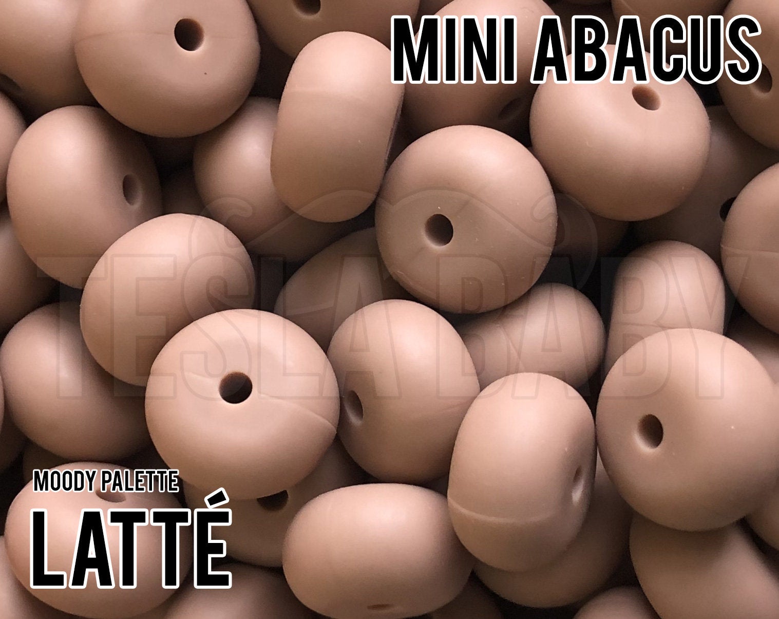 Mini Abacus Latte Silicone Beads - Moody Palette - 5-1,000 (aka light tan, light brown) Bulk Silicone Beads Wholesale