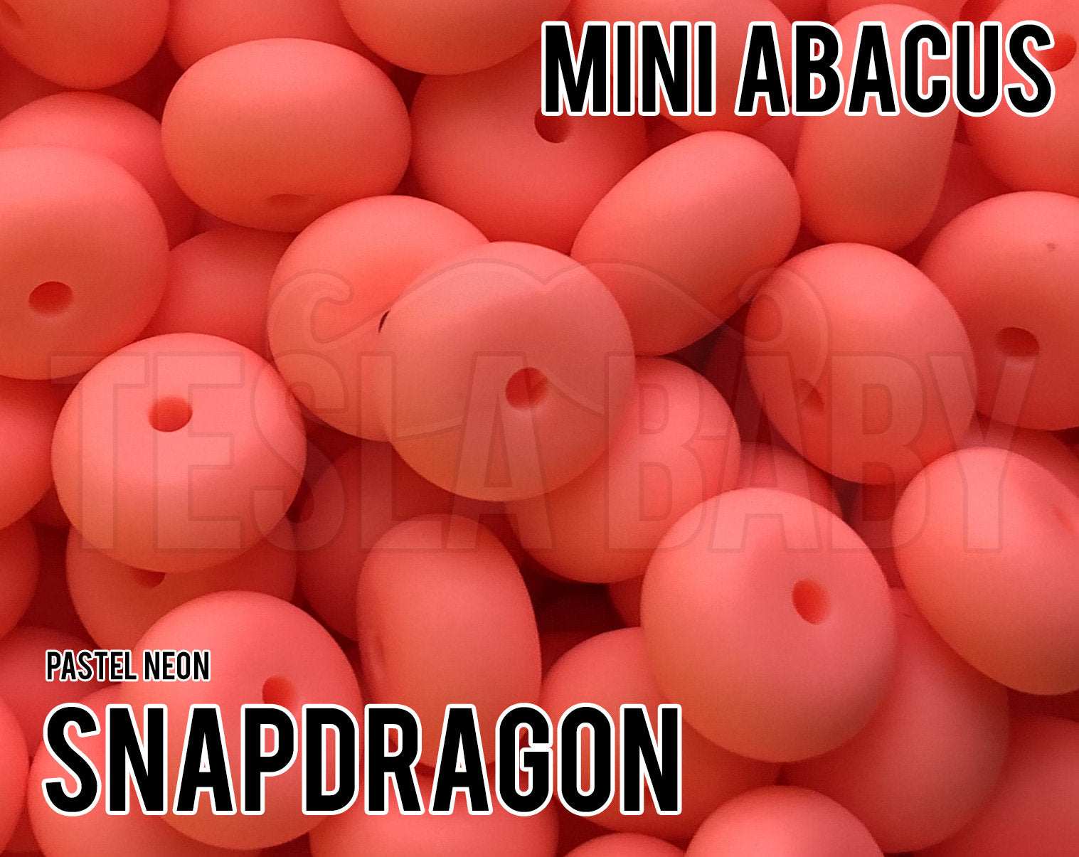 Mini Abacus Snapdragon Silicone Beads - Pastel Neon - 5-1,000 (aka bright coral, neon coral, pastel coral) Bulk Silicone Beads Wholesale