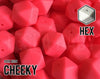 Silicone Beads, 17 mm Hexagon Cheeky Silicone Beads - Dark Neon - 5-1,000 (bright pink, neon pink, hot pink) Bulk Silicone Beads Wholesale