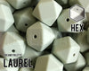 Silicone Beads, 17 mm Hexagon Laurel Silicone Beads - Dreamy Palette - 5-1,000 (light sage, greenish white, light green) Bulk Wholesale