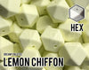 Silicone Beads, 17 mm Hexagon Lemon Chiffon Silicone Beads - Dreamy Palette - 5-1,000 (aka light yellow, pastel yellow) Bulk Silicone Beads