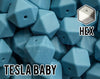 Silicone Beads, 17 mm Hexagon Tesla Baby Blue Silicone Beads 5-1,000 (aka medium blue, teal blue, sea blue) Bulk Silicone Beads Wholesale