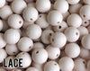 Silicone Beads, 12 mm Lace Silicone Beads 5-1,000 (aka barely pink, barely white, pink white, off white) Bulk Silicone Beads Wholesale