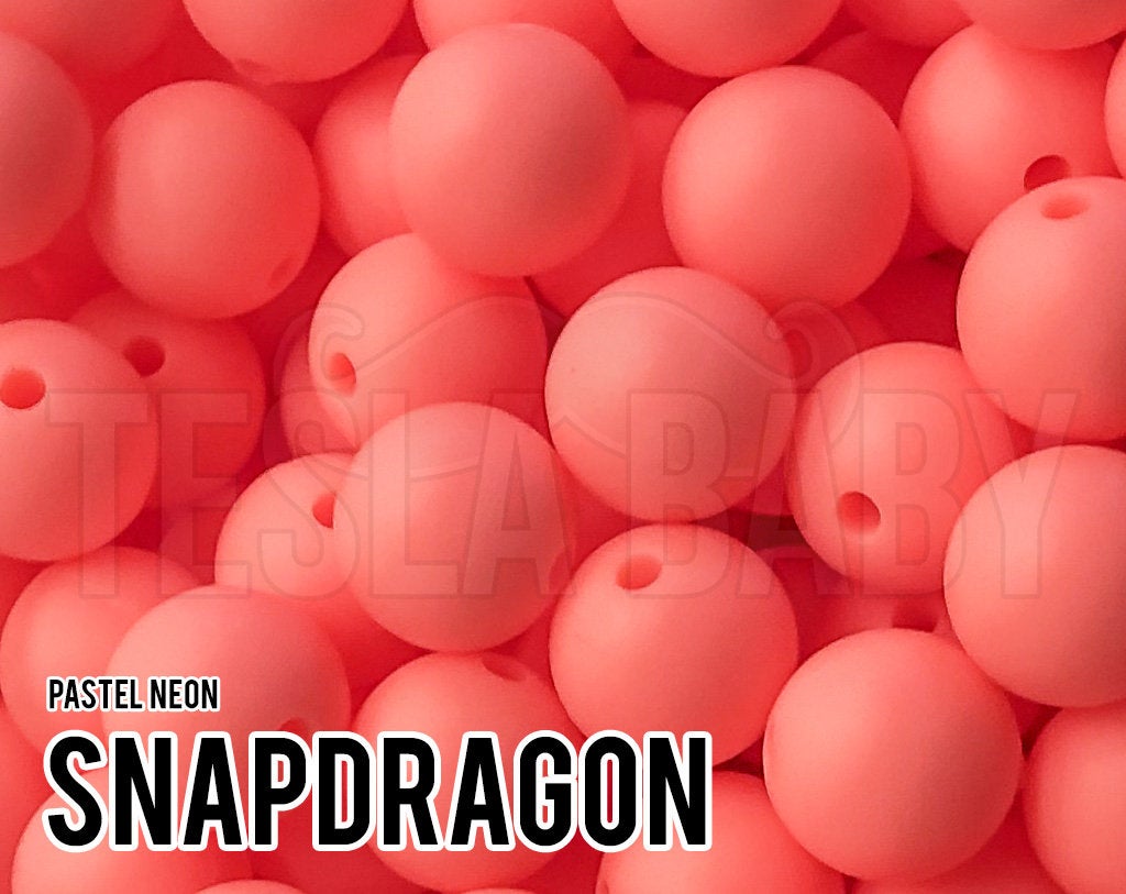 Silicone Beads, 12 mm Snapdragon Silicone Beads - Pastel Neon - 5-1,000 (aka bright coral, neon coral, pastel coral) Bulk Wholesale