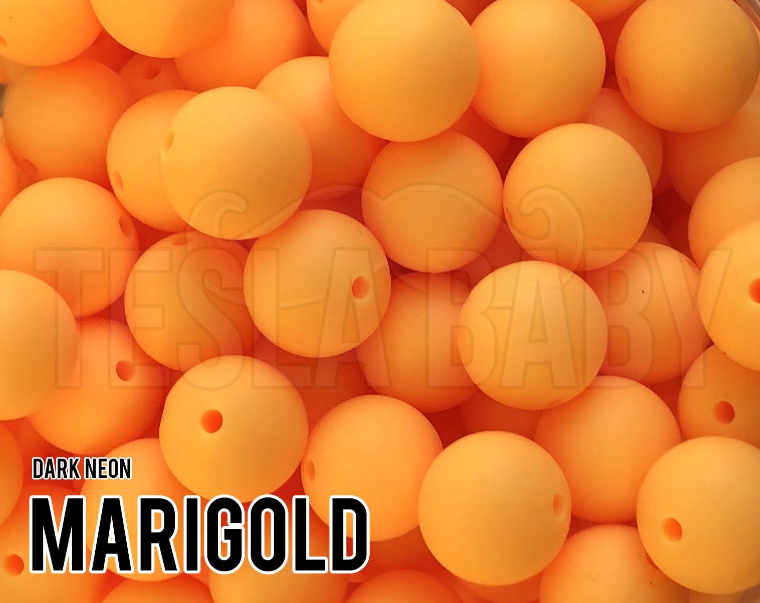 Silicone Beads, 15 mm Marigold Silicone Beads - Dark Neon - 5-1,000 (aka bright orange, neon orangish yellow) Bulk Silicone Beads Wholesale