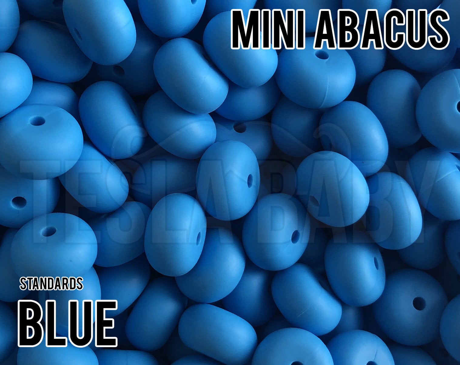 Mini Abacus Blue Silicone Beads 5-1,000 (aka Deep Sky Blue) Bulk Silicone Beads Wholesale