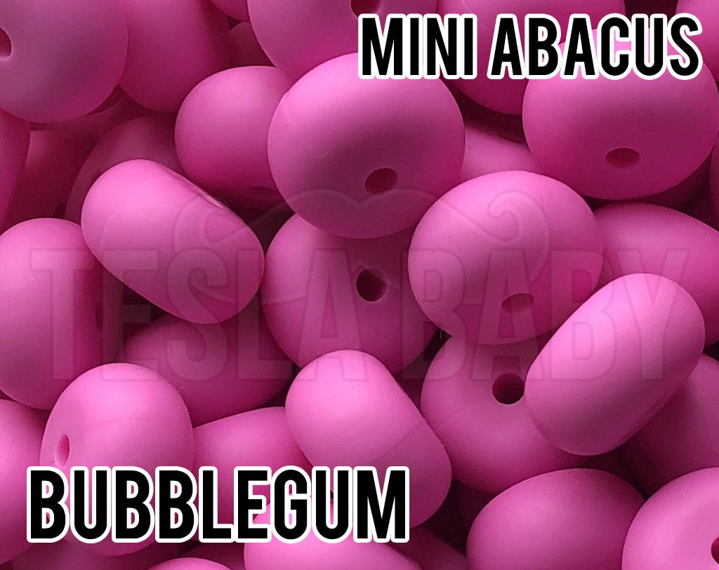 Mini Abacus Bubblegum Silicone Beads 5-1,000 (aka Opera Pink) Bulk Silicone Beads Wholesale