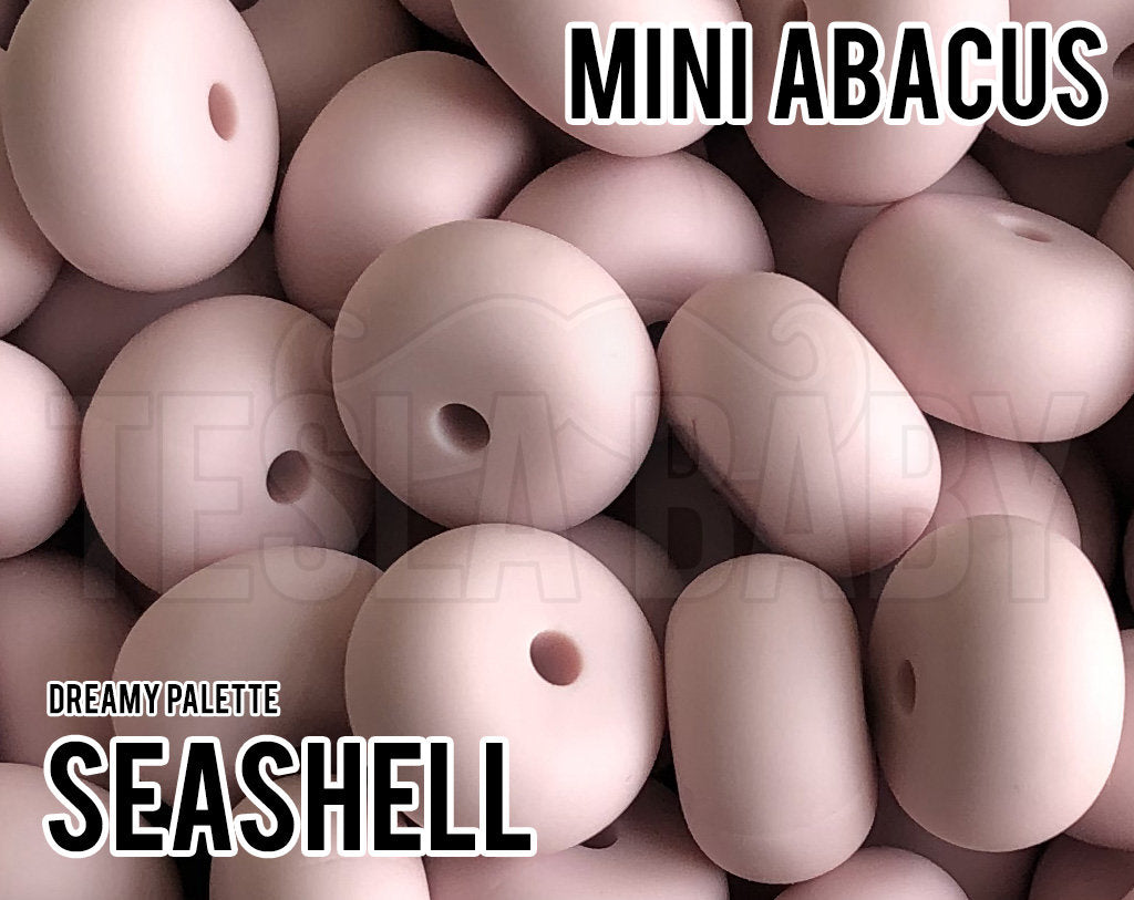 Mini Abacus Seashell Silicone Beads - Dreamy Palette - 5-1,000 (aka light pink, pastel pink, muted pink) Bulk Silicone Beads Wholesale