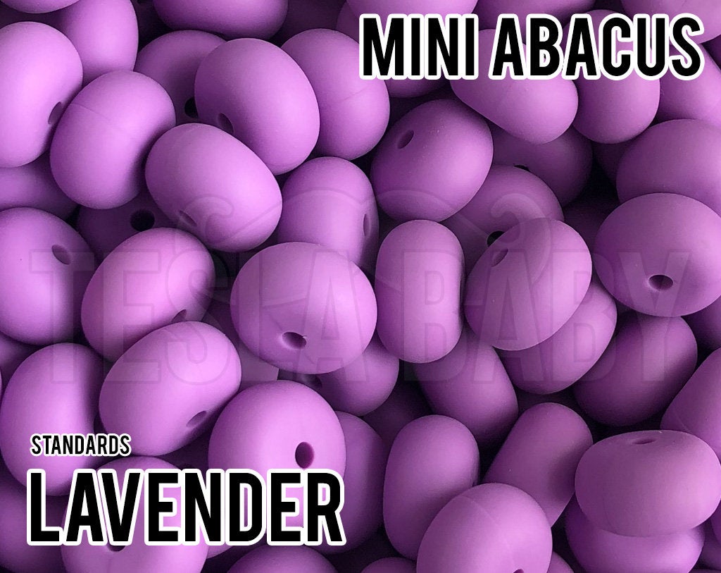 Mini Abacus Lavender Silicone Beads 5-1,000 (aka Medium Purple, Light Purple) Bulk Silicone Beads Wholesale