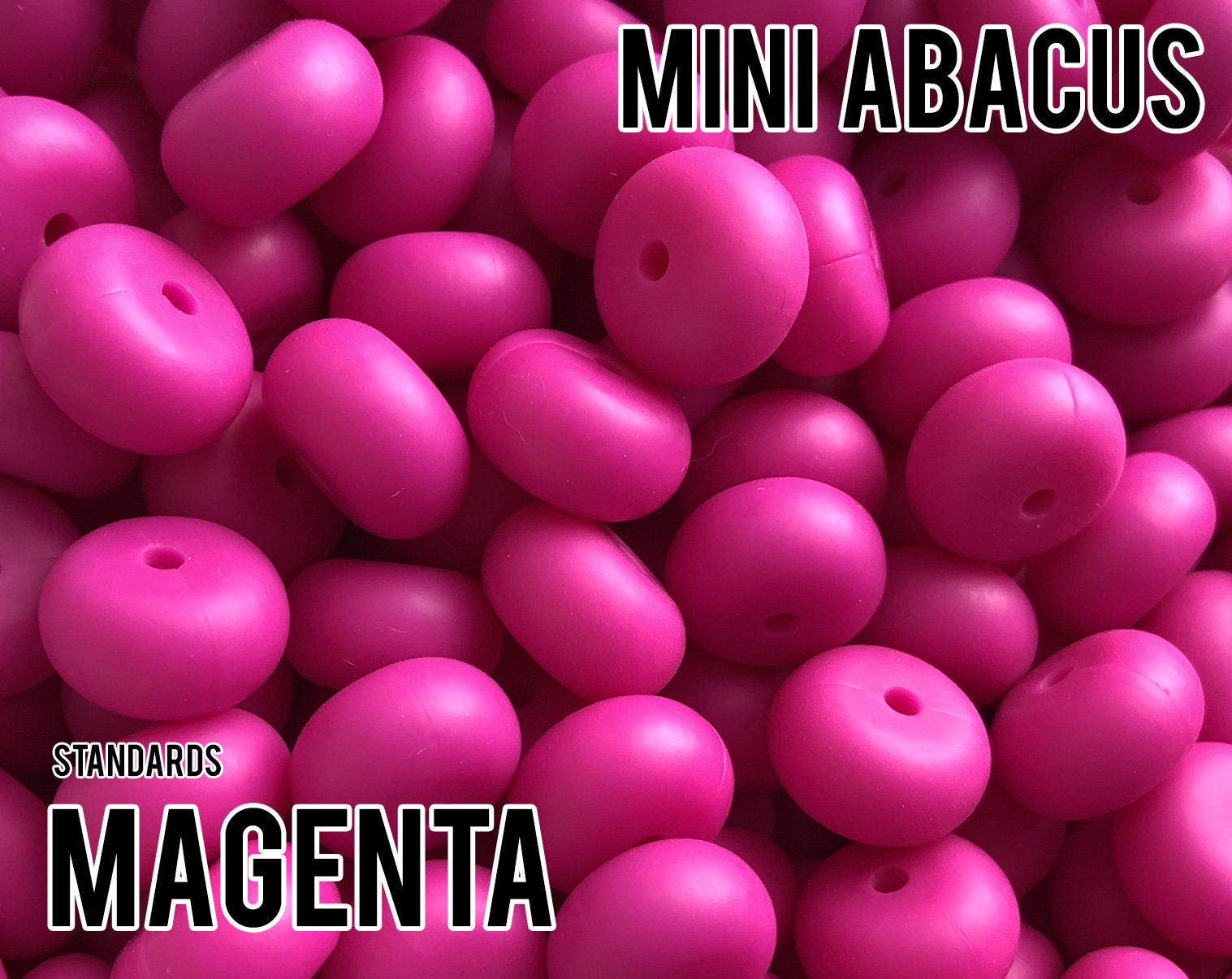 Mini Abacus Magenta Silicone Beads 5-1,000 (aka Violet Red) Wholesale Silicone Beads