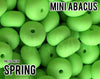 Mini Abacus Spring Silicone Beads - Pastel Neon - 5-1,000 (aka bright green, neon green, pastel green) Bulk Silicone Beads Wholesale